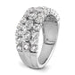 14K White Gold Lab Grown Diamond VS/SI+ G+ Moveable Triple Band Ring