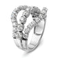 14K White Gold Lab Grown Diamond VS/SI+ G+ Moveable Triple Band Ring