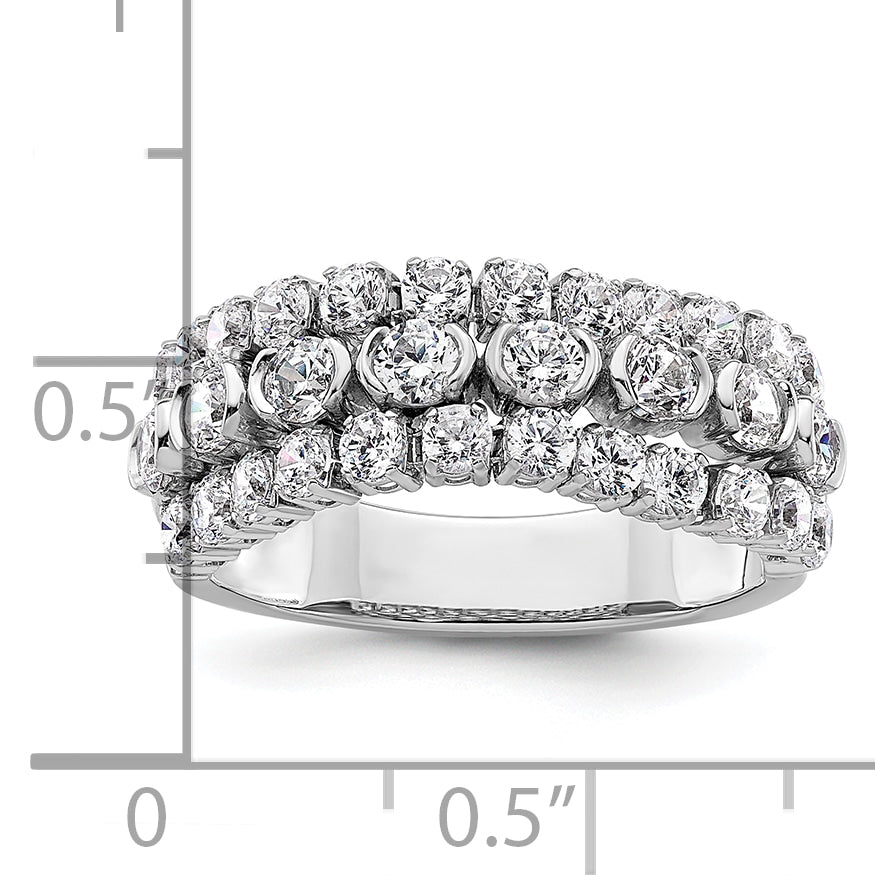 14K White Gold Lab Grown Diamond VS/SI+ G+ Moveable Triple Band Ring