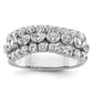 14K White Gold Lab Grown Diamond VS/SI+ G+ Moveable Triple Band Ring