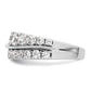 14K White Gold Lab Grown Diamond VS/SI+ G+ Wave Double Band Ring