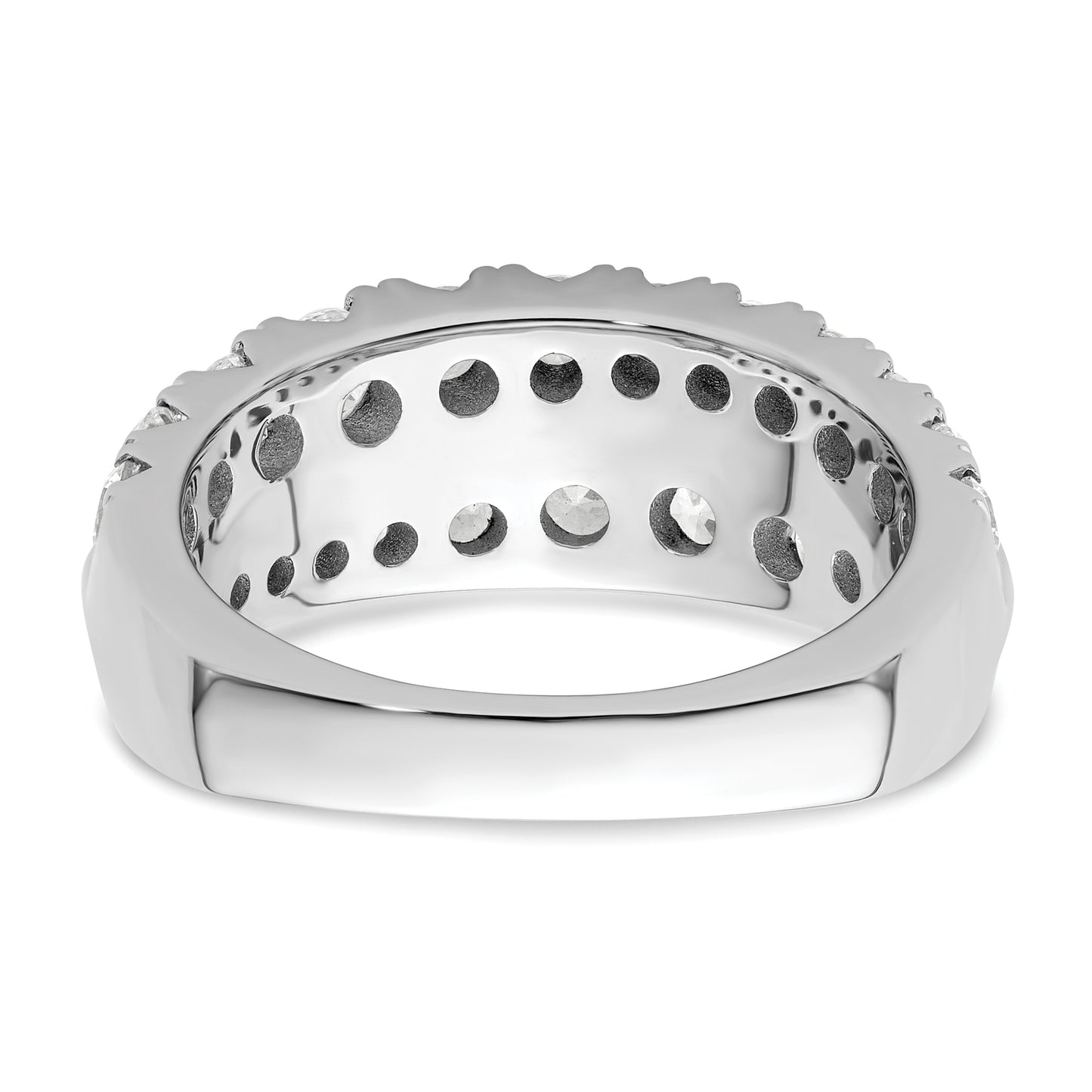 14K White Gold Lab Grown Diamond VS/SI+ G+ Wave Double Band Ring