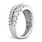 14K White Gold Lab Grown Diamond VS/SI+ G+ Wave Double Band Ring