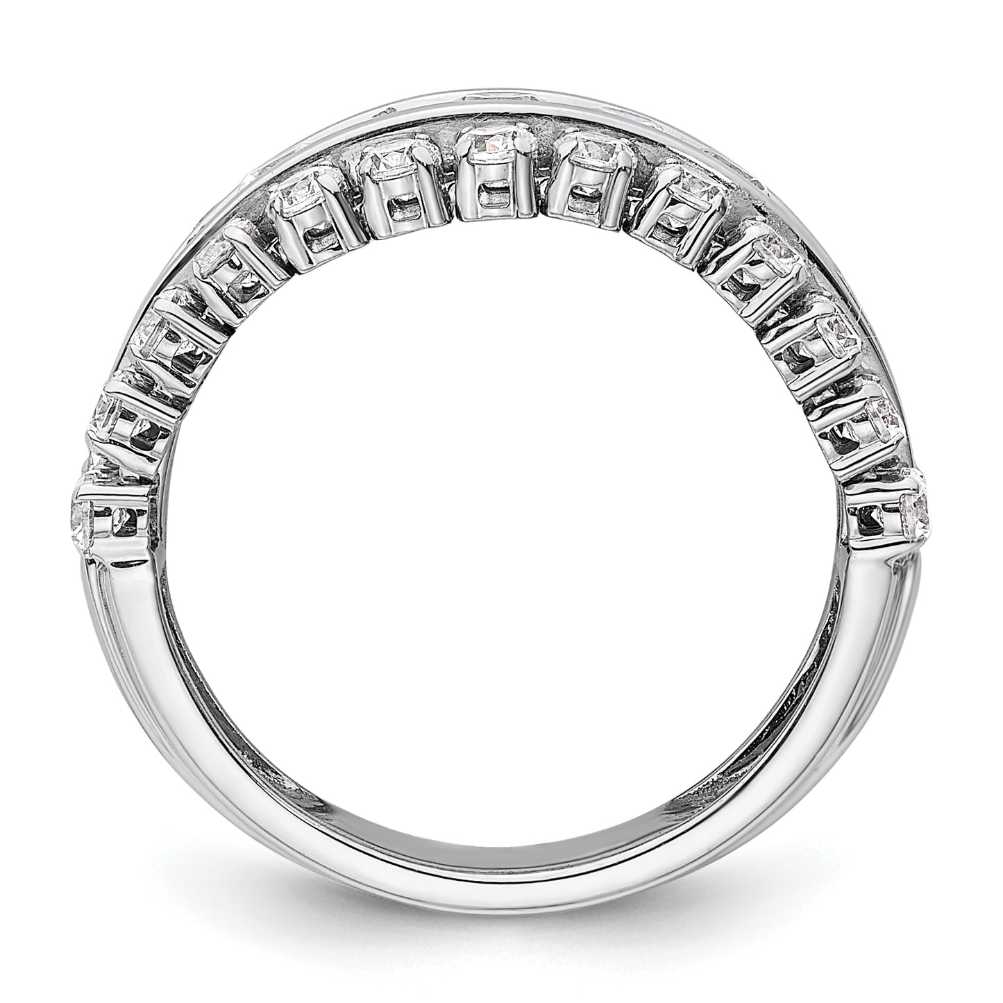 14K White Gold Lab Grown Diamond VS/SI+ G+ Triple Band Ring