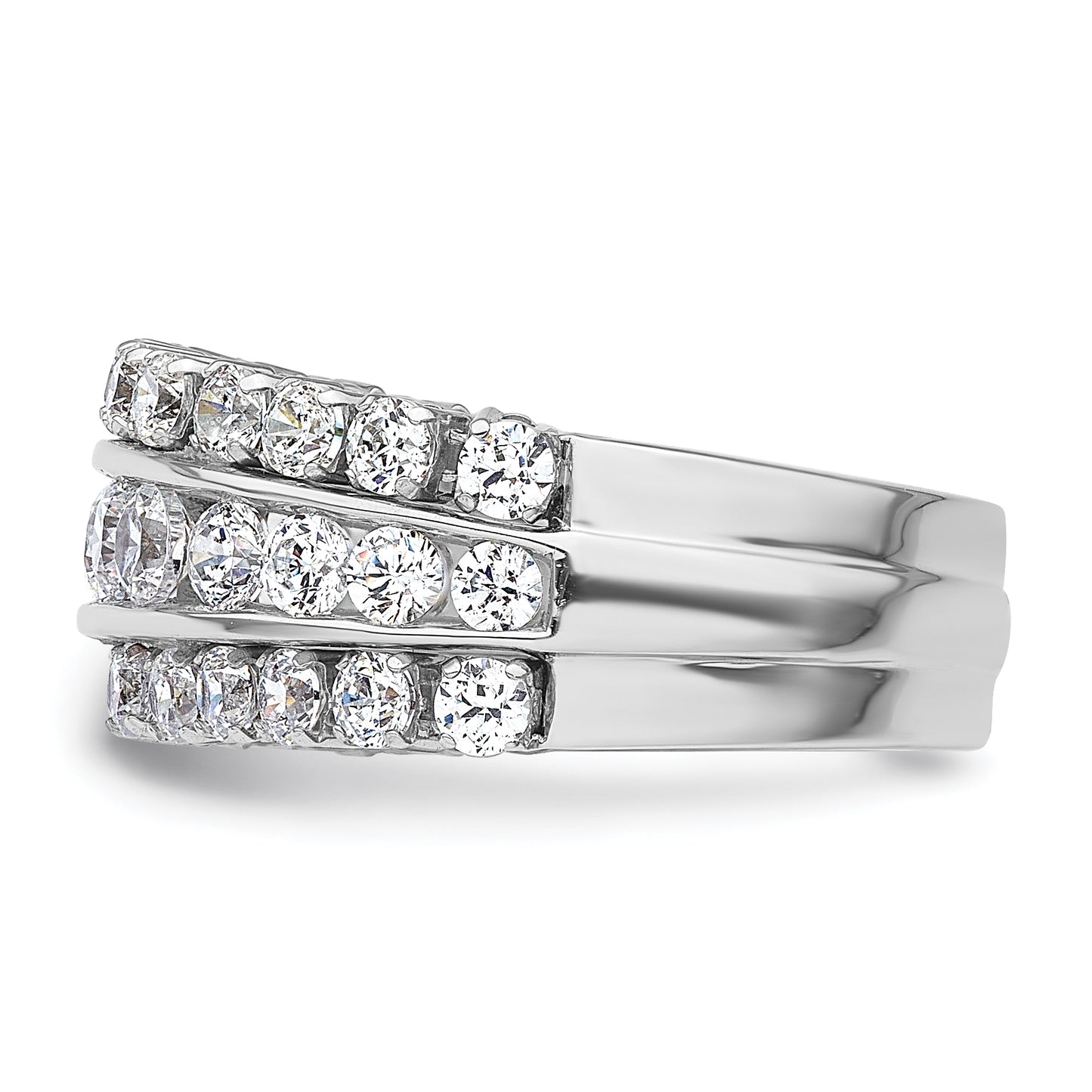 14K White Gold Lab Grown Diamond VS/SI+ G+ Triple Band Ring