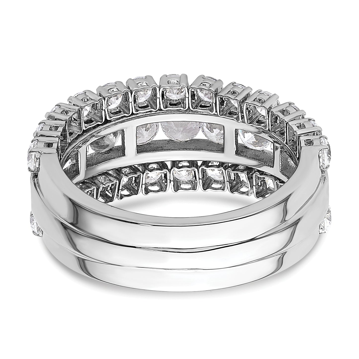 14K White Gold Lab Grown Diamond VS/SI+ G+ Triple Band Ring