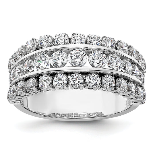 14K White Gold Lab Grown Diamond VS/SI+ G+ Triple Band Ring