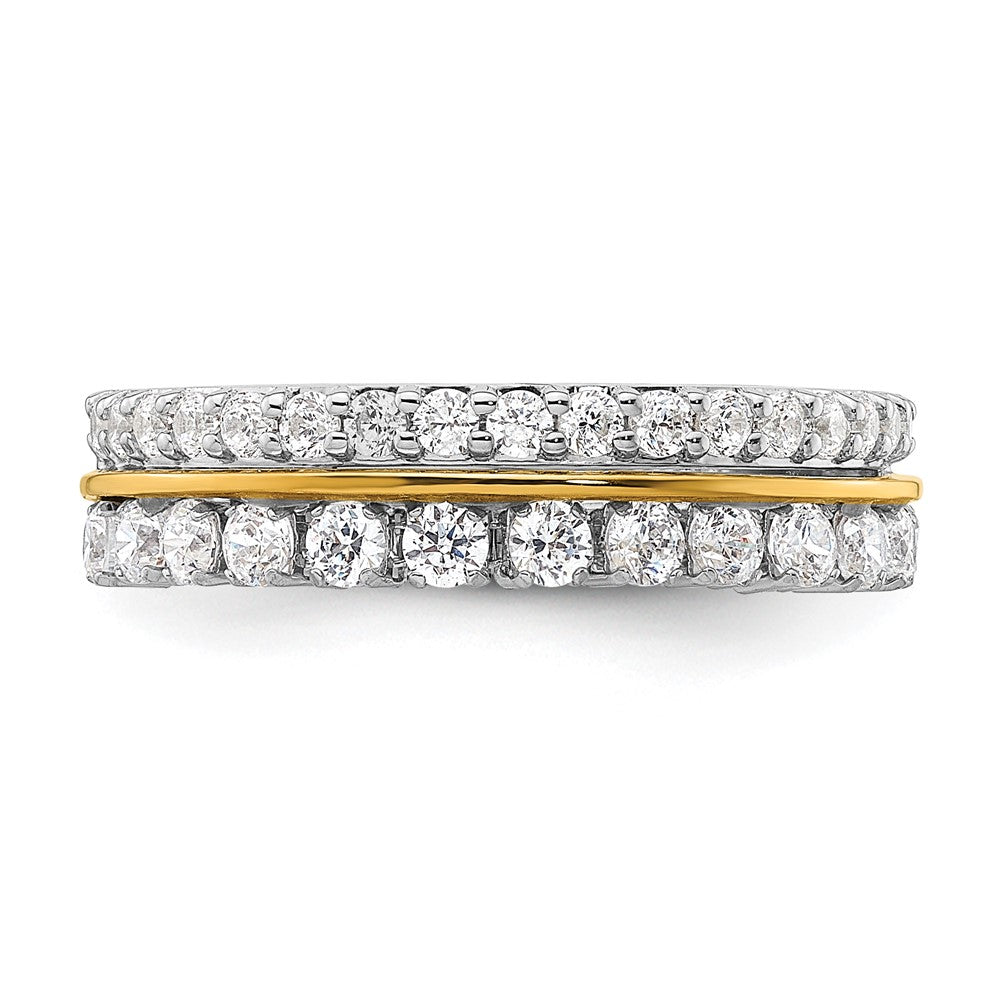 14k Two-tone Two Tone 1 Ct. Lab Grown Diamond VS/SI+ G+ Complete Double Row Fashion Band