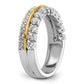 14k Two-tone Two Tone 1 Ct. Lab Grown Diamond VS/SI+ G+ Complete Double Row Fashion Band