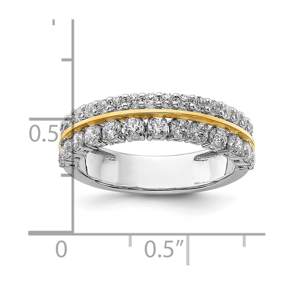 14k Two-tone Two Tone 1 Ct. Lab Grown Diamond VS/SI+ G+ Complete Double Row Fashion Band