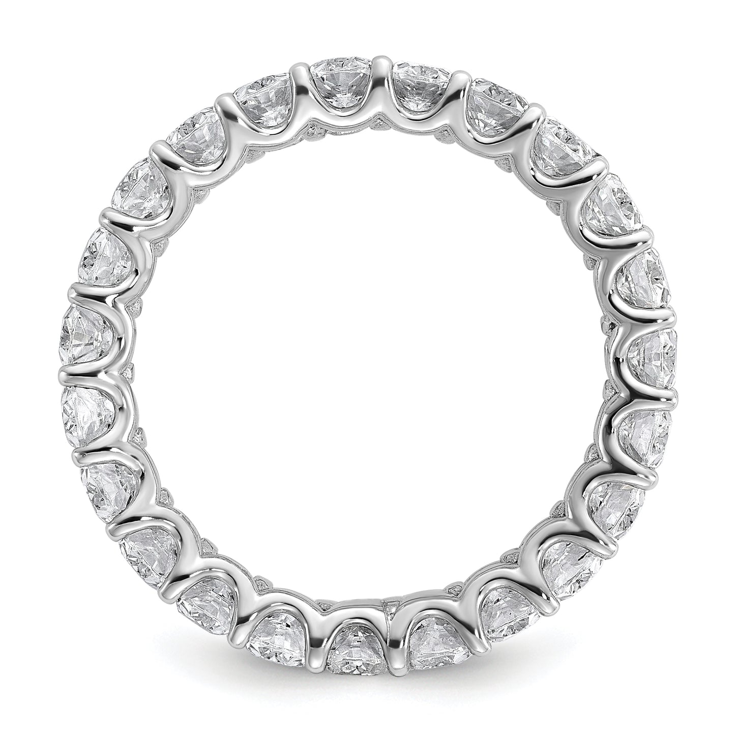 14k White Gold 14KW Oval Lab Grown Diamond VS/SI+ G+ Eternity Band Ring