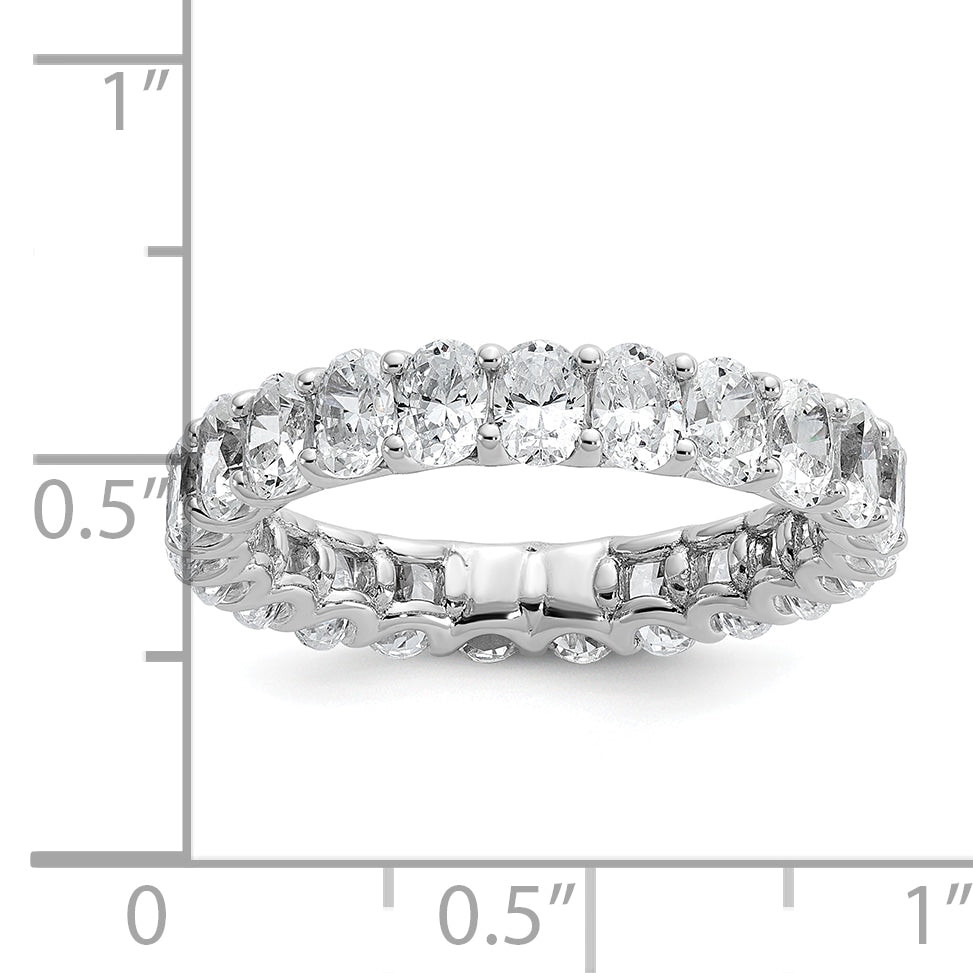 14k White Gold 14KW Oval Lab Grown Diamond VS/SI+ G+ Eternity Band Ring