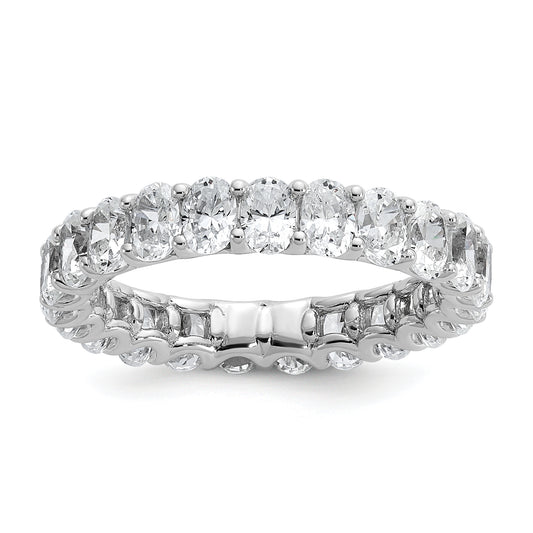 14k White Gold 14KW Oval Lab Grown Diamond VS/SI+ G+ Eternity Band Ring