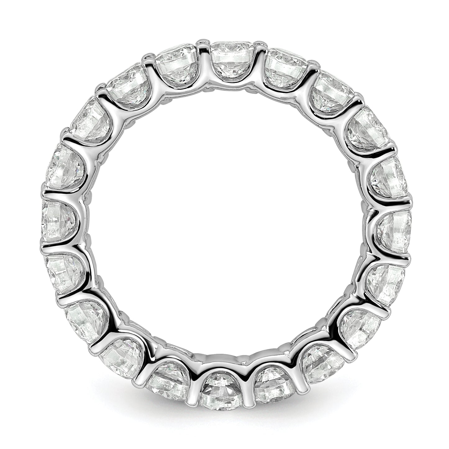 14k White Gold 14KW Oval Lab Grown Diamond VS/SI+ G+ Eternity Band Ring