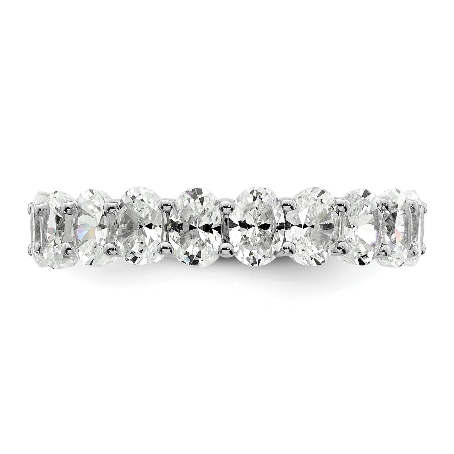 14k White Gold 14KW Oval Lab Grown Diamond VS/SI+ G+ Eternity Band Ring