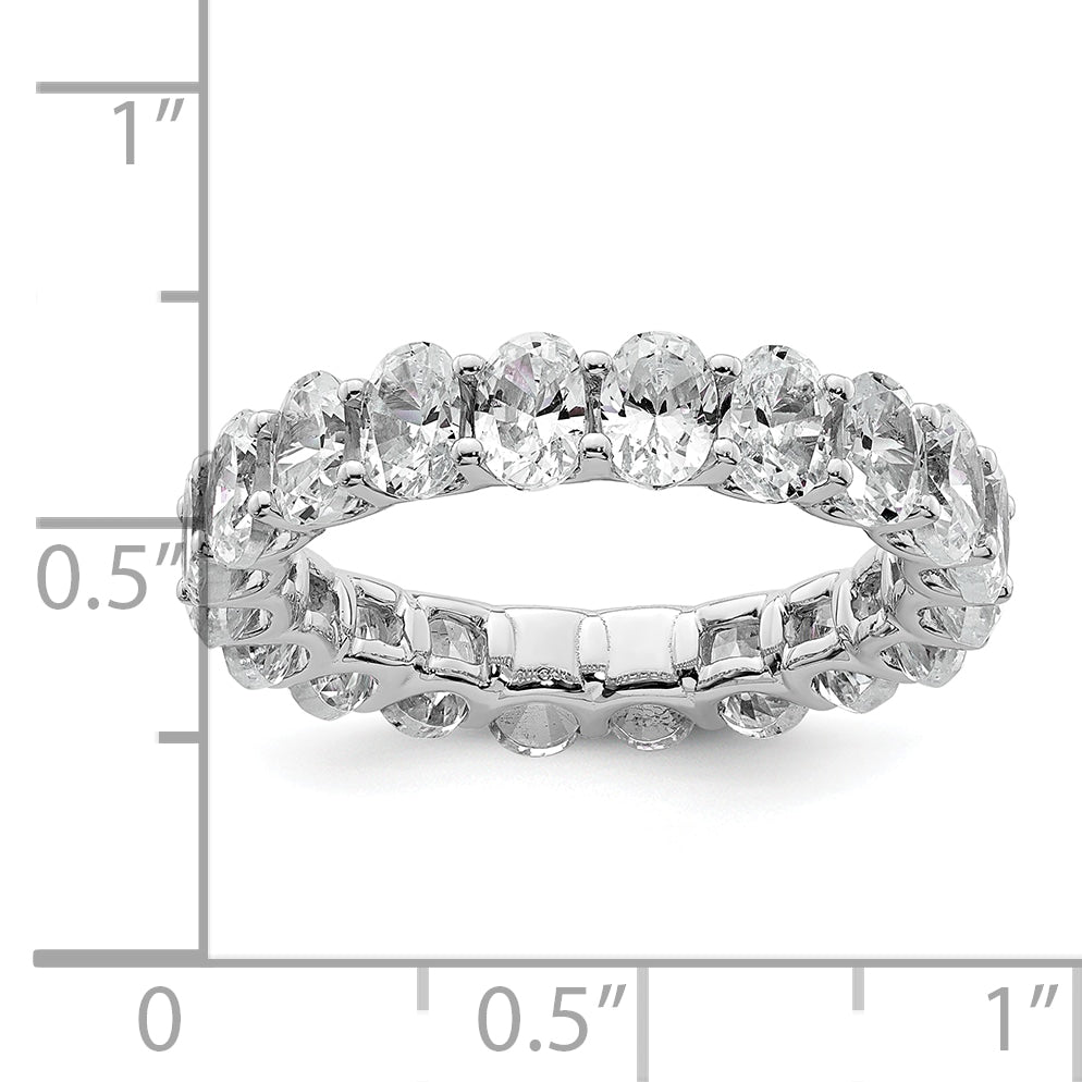 14k White Gold 14KW Oval Lab Grown Diamond VS/SI+ G+ Eternity Band Ring