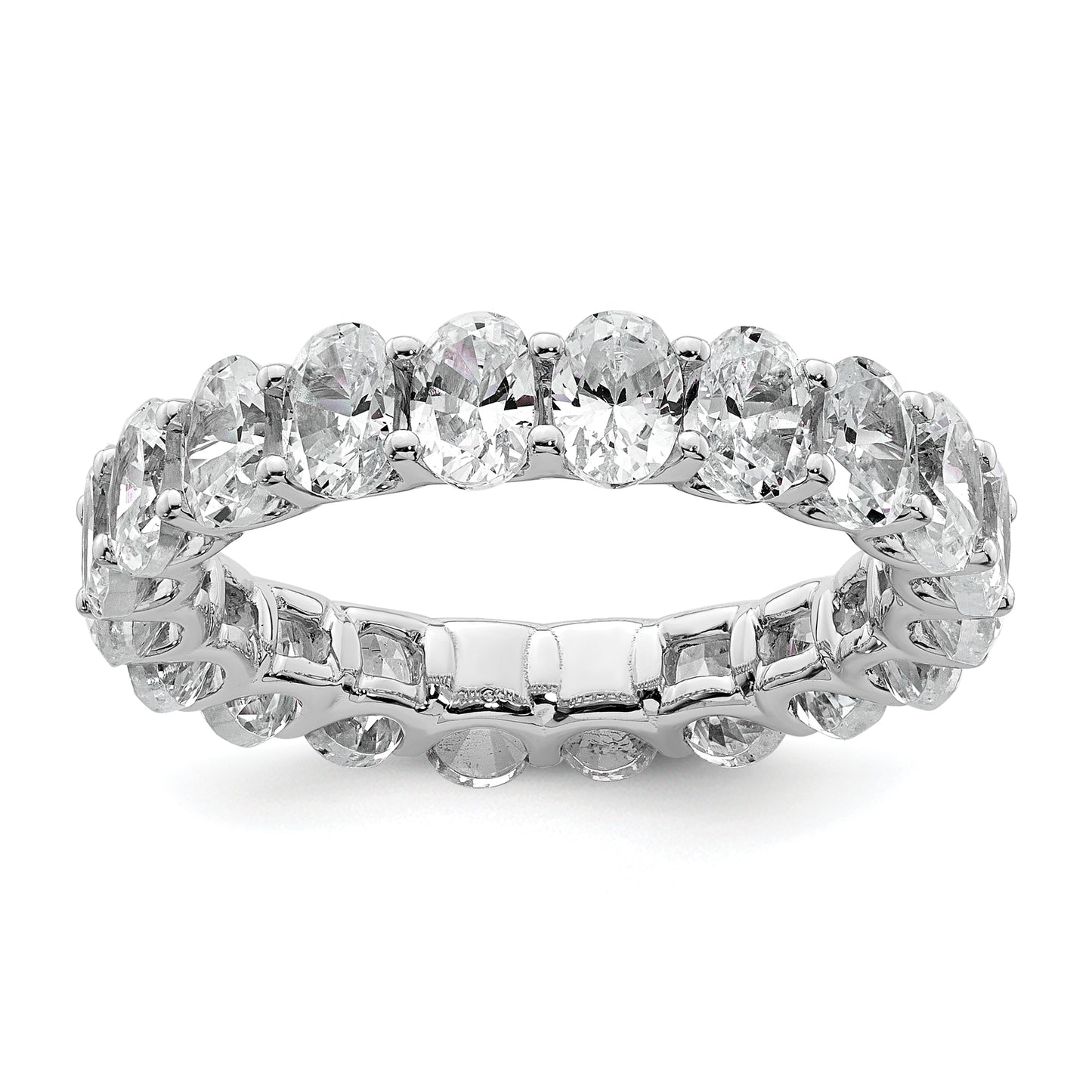 14k White Gold 14KW Oval Lab Grown Diamond VS/SI+ G+ Eternity Band Ring