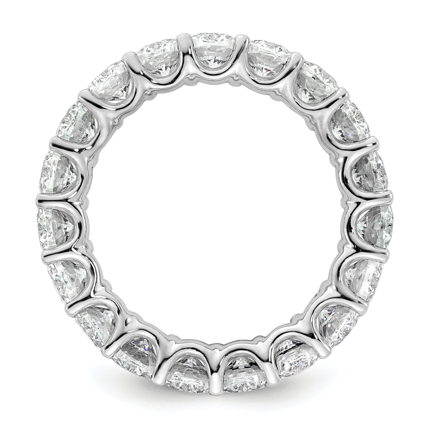 14k White Gold 14KW Oval Lab Grown Diamond VS/SI+ G+ Eternity Band Ring