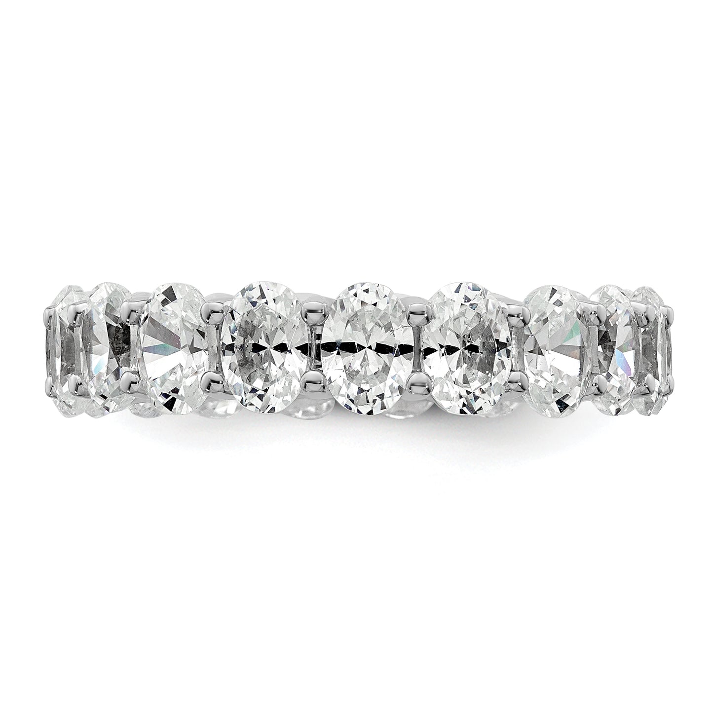 14k White Gold 14KW Oval Lab Grown Diamond VS/SI+ G+ Eternity Band Ring