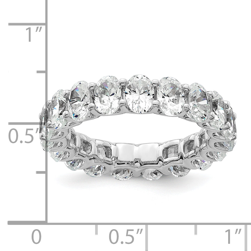 14k White Gold 14KW Oval Lab Grown Diamond VS/SI+ G+ Eternity Band Ring