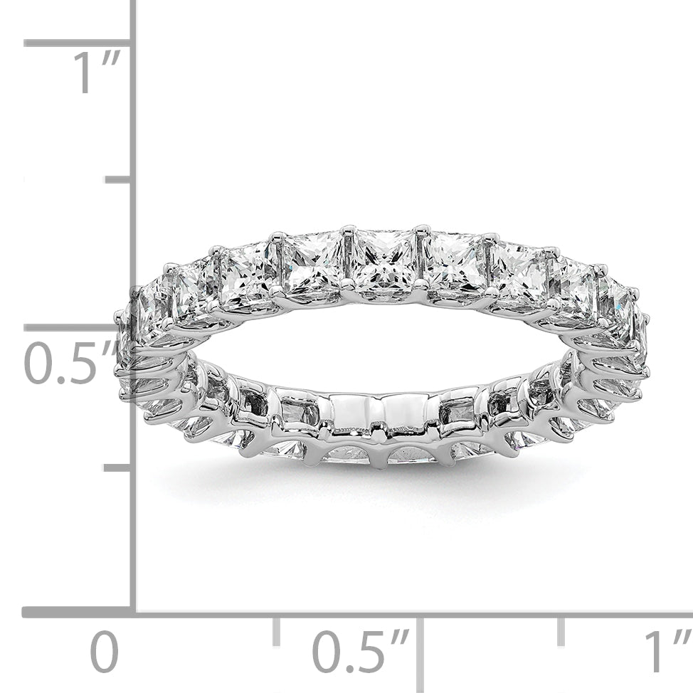 14k White Gold 14KW Princess Lab Grown Diamond VS/SI+ G+ Eternity Band Ring