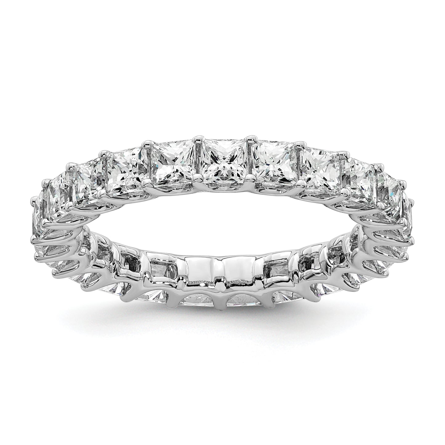 14k White Gold 14KW Princess Lab Grown Diamond VS/SI+ G+ Eternity Band Ring