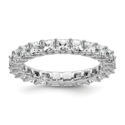 14k White Gold 14KW Princess Lab Grown Diamond VS/SI+ G+ Eternity Band Ring