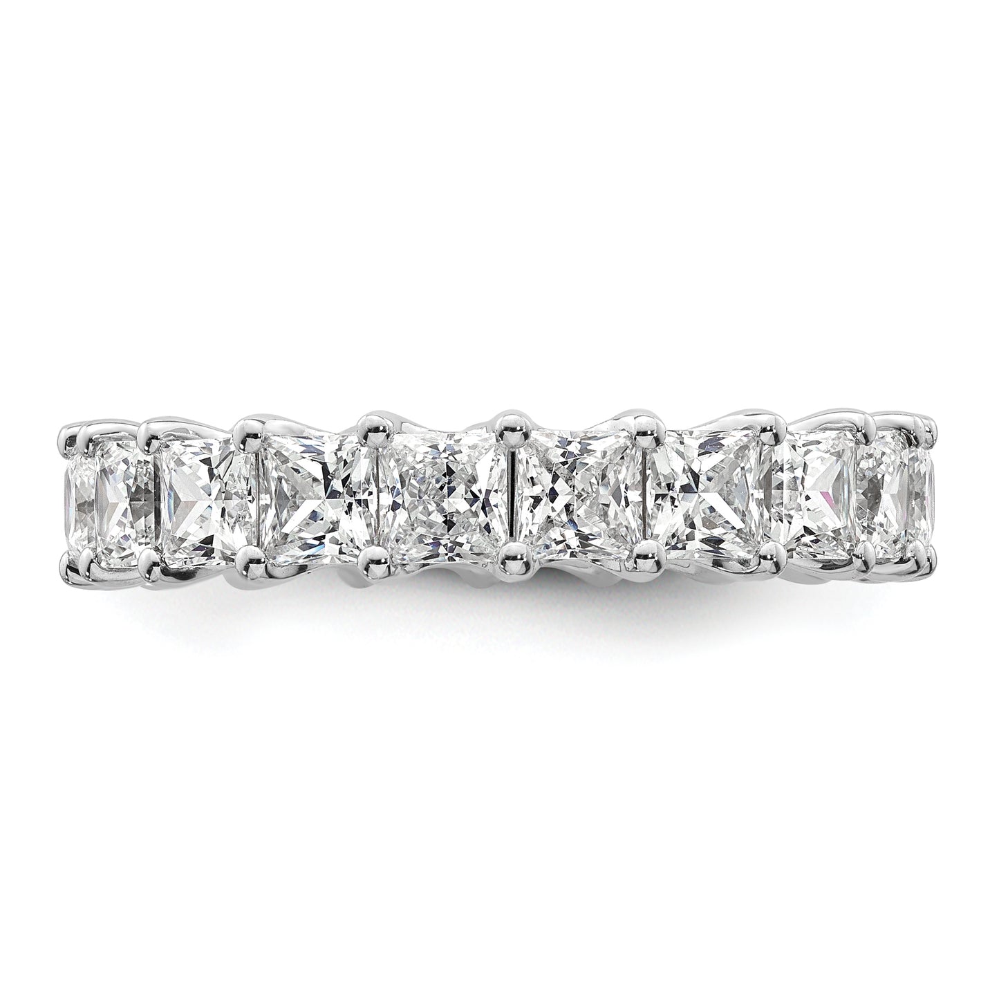 14k White Gold 14KW Princess Lab Grown Diamond VS/SI+ G+ Eternity Band Ring