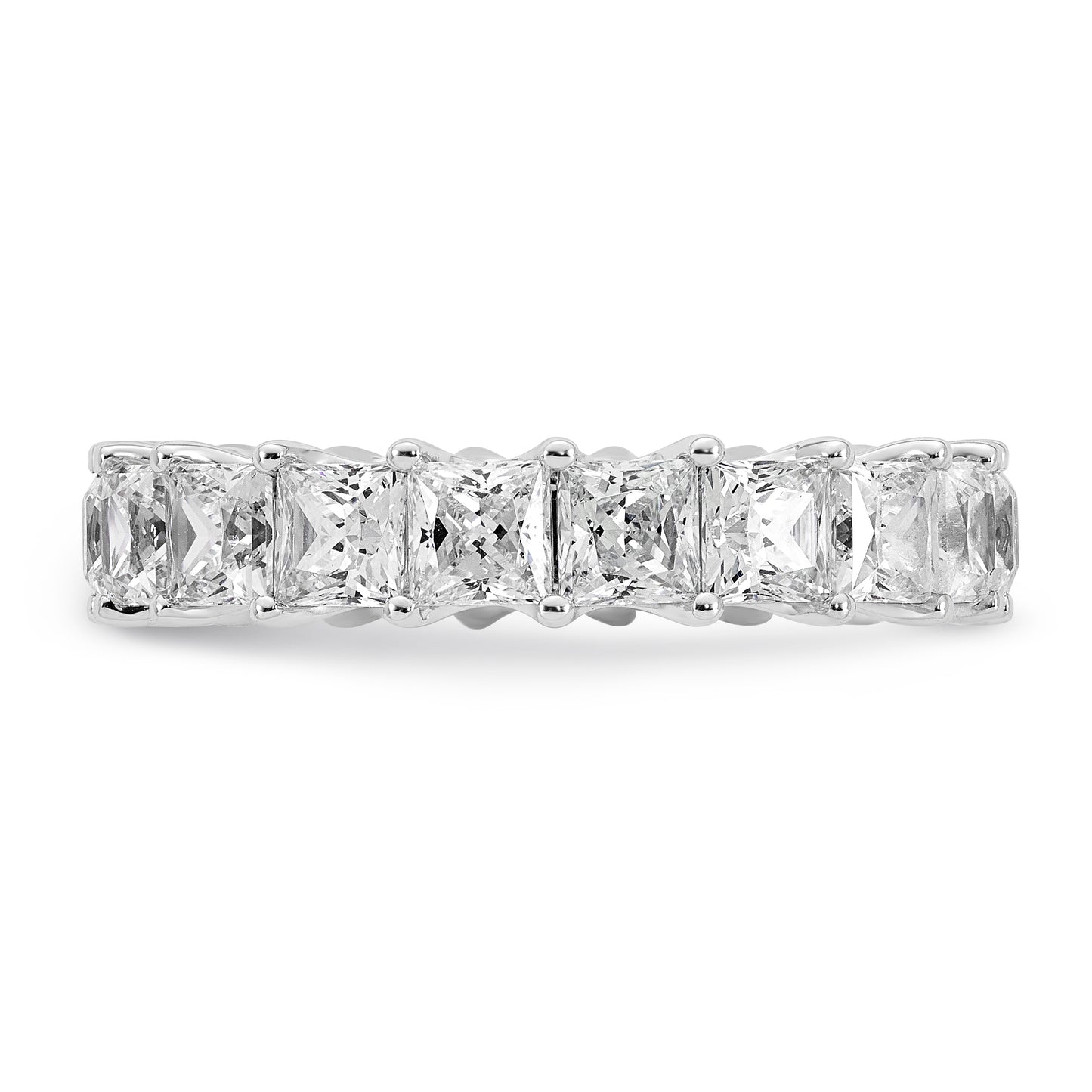 14k White Gold 14KW Princess Lab Grown Diamond VS/SI+ G+ Eternity Band Ring