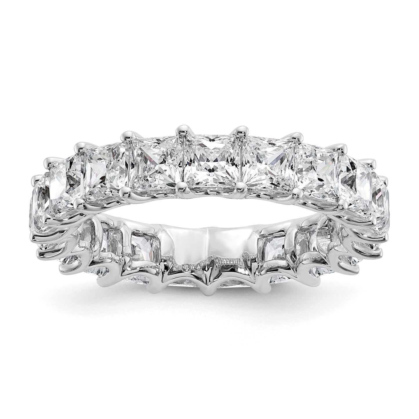 14k White Gold 14KW Princess Lab Grown Diamond VS/SI+ G+ Eternity Band Ring