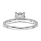 14k White Gold 1 1/3 Ct. Lab Grown Diamond VS/SI+ G+ Flair Round Engagement Ring