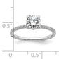 14k White Gold 1/3 Ct. Lab Grown Diamond VS/SI+ G+ 1 Ct. center Flair Round Engagement Ring