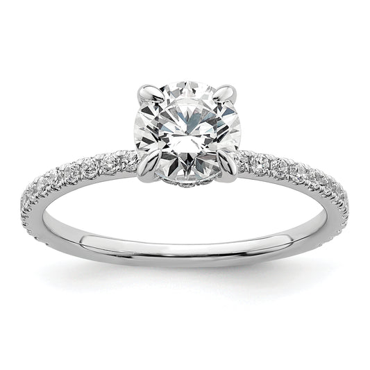 14k White Gold 1 1/3 Ct. Lab Grown Diamond VS/SI+ G+ Flair Round Engagement Ring