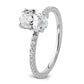 14k White Gold 1/3 Ct. Lab Grown Diamond VS/SI+ G+ 1 Ct. center Flair Oval Engagement Ring