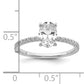 14k White Gold 1/3 Ct. Lab Grown Diamond VS/SI+ G+ 1 Ct. center Flair Oval Engagement Ring