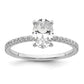 14k White Gold 1 1/2 Ct. Lab Grown Diamond VS/SI+ G+ Flair Oval Engagement Ring