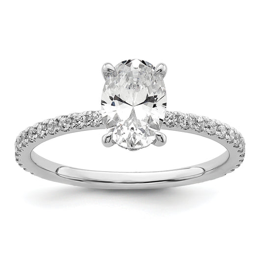 14k White Gold 1 1/2 Ct. Lab Grown Diamond VS/SI+ G+ Flair Oval Engagement Ring