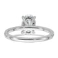 14k White Gold 1 7/8 Ct. Lab Grown Diamond VS/SI+ G+ Flair Oval Engagement Ring