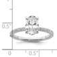 14k White Gold 3/8 Ct. Lab Grown Diamond VS/SI+ G+ 1 1/2 Ct. center Flair Oval Engagement Ring