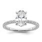 14k White Gold 1 7/8 Ct. Lab Grown Diamond VS/SI+ G+ Flair Oval Engagement Ring