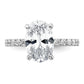 14k White Gold 1/2 Ct. Lab Grown Diamond VS/SI+ G+ 3 Ct. center Flair Oval Engagement Ring