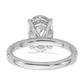 14k White Gold 3 1/2 Ct. Lab Grown Diamond VS/SI+ G+ Flair Oval Engagement Ring