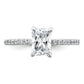 14k White Gold 3/8 Ct. Lab Grown Diamond VS/SI+ G+ 1 Ct. center Flair Round Engagement Ring