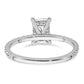 14k White Gold 3/8 Ct. Lab Grown Diamond VS/SI+ G+ 1 Ct. center Flair Round Engagement Ring