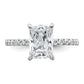 14K White Gold Lab Grown Diamond VS/SI FGH Flair Radiant Semi Engagement Ring