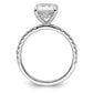 14k White Gold 1/10 Ct. Lab Grown Diamond VS/SI+ G+ 3 Ct. center Flair Round Engagement Ring