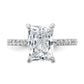 14K White Gold Lab Grown Diamond VS/SI FGH Flair Radiant Comp Engagement Ring