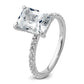 14k White Gold 1/10 Ct. Lab Grown Diamond VS/SI+ G+ 3 Ct. center Flair Round Engagement Ring