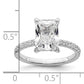 14k White Gold 1/10 Ct. Lab Grown Diamond VS/SI+ G+ 3 Ct. center Flair Round Engagement Ring