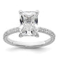 14k White Gold 1/10 Ct. Lab Grown Diamond VS/SI+ G+ 3 Ct. center Flair Round Engagement Ring